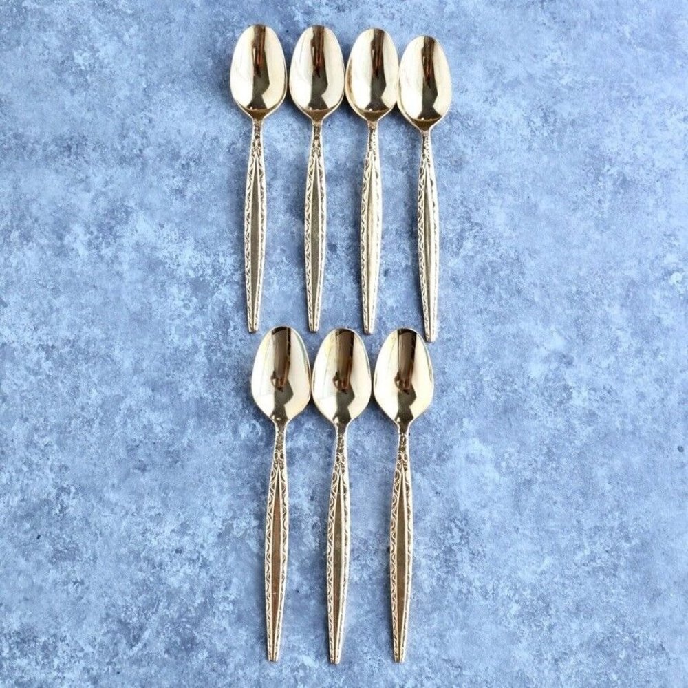 Everbrite Deluxe Stainless Korea Gold Flatware Spoons Set of 7